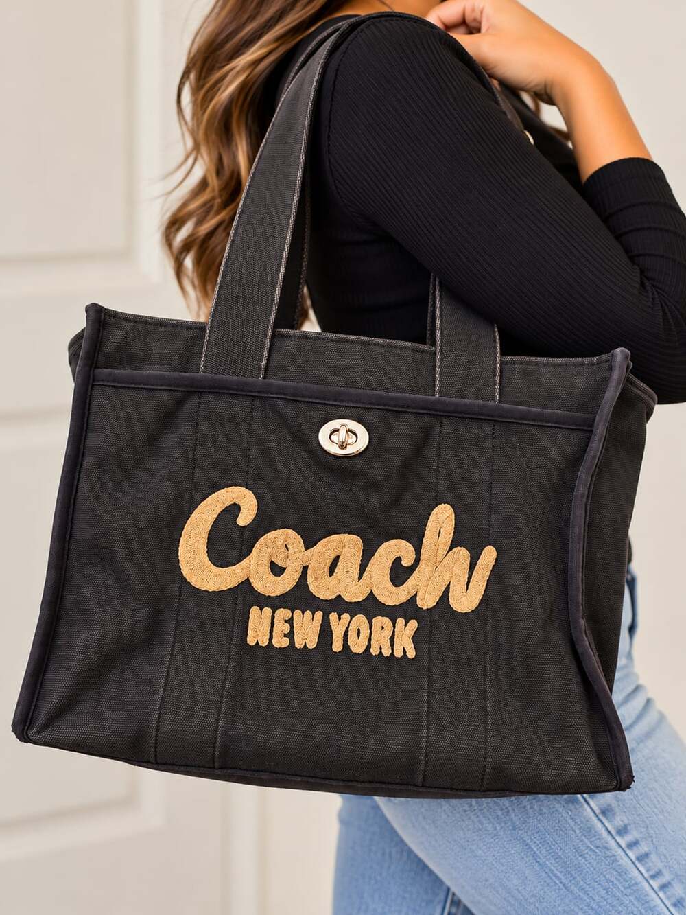 Coach Cargo Tote Black